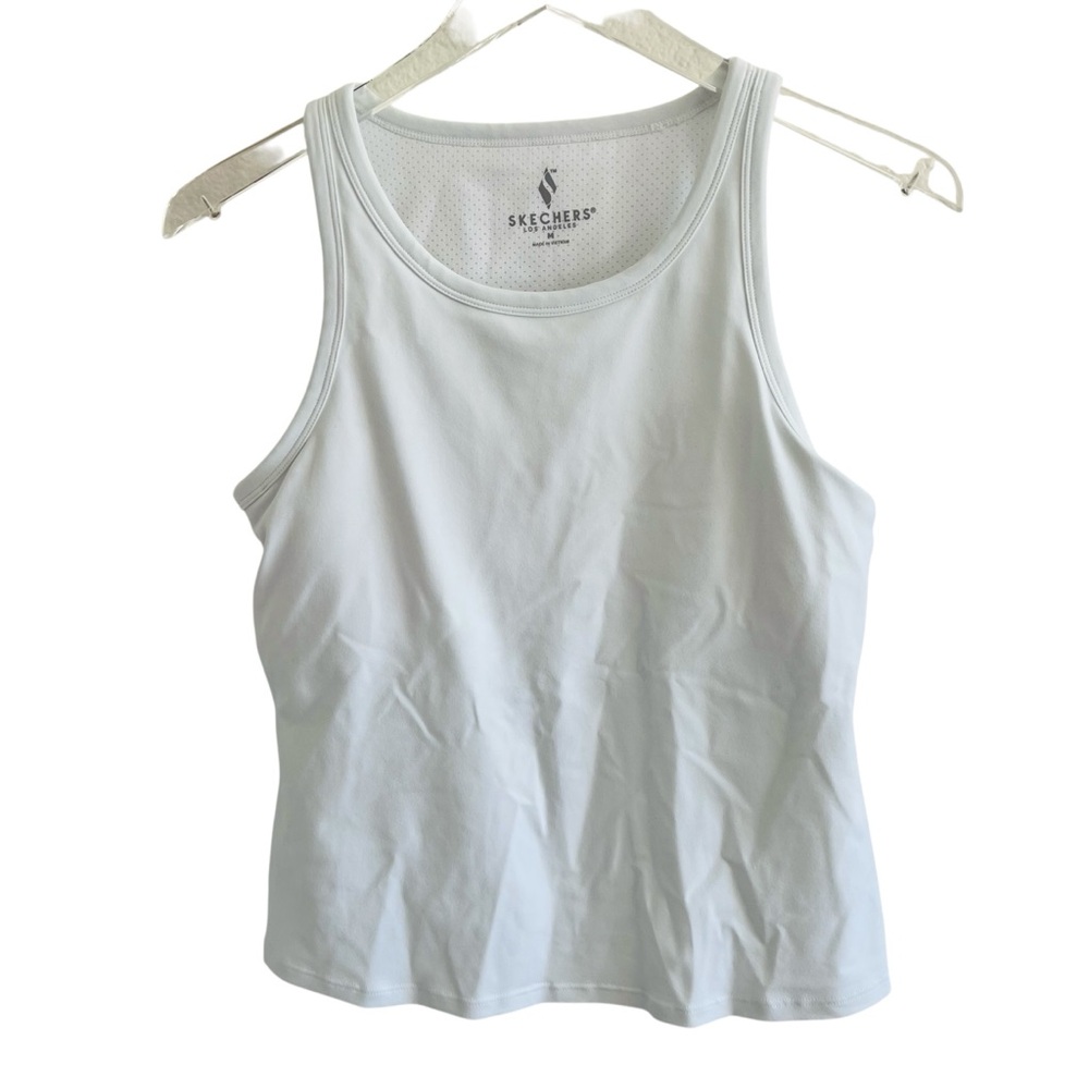 Skechers White Women's Built in Sports Bra Tank Top